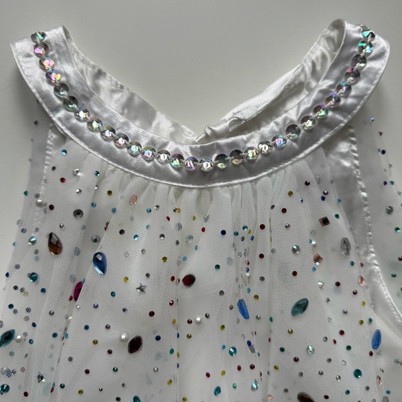 Lola + the Boys Girls Rainbow Crystal Gem Dress - Size 4 - Picture 3 of 16